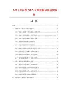 2025年中國GPD水泵數據監測研究報告