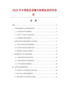 2025年中國數顯報警儀數據監測研究報告