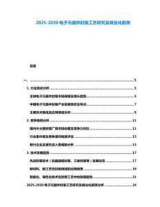 2025-2030電子元器件封裝工藝研究及商業(yè)化前景