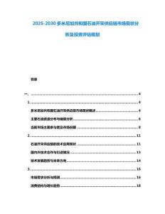 2025-2030多米尼加共和國石油開采供應鏈市場現狀分析及投資評估規劃