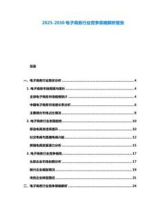 2025-2030电子商务行业竞争策略解析报告