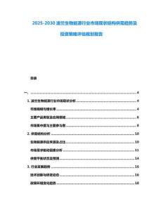 2025-2030波蘭生物能源行業(yè)市場(chǎng)現(xiàn)狀結(jié)構(gòu)供需趨勢(shì)及投資策略評(píng)估規(guī)劃報(bào)告