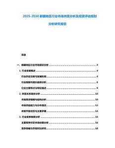 2025-2030新疆地區行業市場供需分析及投資評估規劃分析研究報告