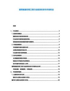 建筑暖通空調(diào)工程行業(yè)能效標(biāo)準(zhǔn)與市場(chǎng)機(jī)會(huì)