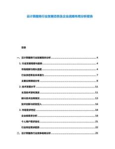 云計算服務行業發展態勢及企業戰略布局分析報告