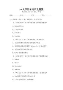 vb大學期末考試及答案