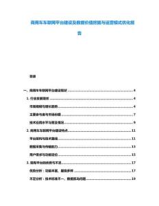商用車車聯(lián)網(wǎng)平臺建設(shè)及數(shù)據(jù)價值挖掘與運營模式優(yōu)化報告
