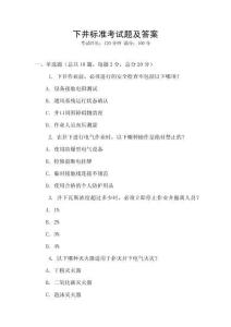 下井標(biāo)準(zhǔn)考試題及答案