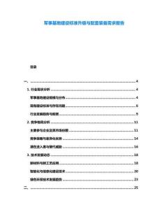 军事基地建设标准升级与配套装备需求报告