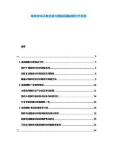 隱身材料研發(fā)進(jìn)展與國(guó)防應(yīng)用戰(zhàn)略分析報(bào)告