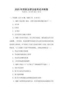 2025年國家法律法規考試沖刺卷