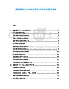 中國醫(yī)藥CXO行業(yè)全球競爭力評估及市場擴張策略