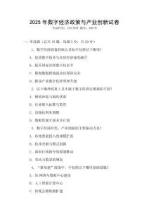 2025年數(shù)字經(jīng)濟政策與產(chǎn)業(yè)創(chuàng)新試卷