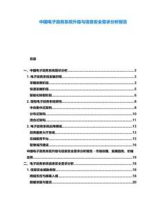 中國(guó)電子政務(wù)系統(tǒng)升級(jí)與信息安全需求分析報(bào)告