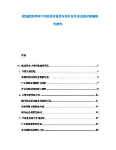 建筑防水材料市場(chǎng)格局演變及標(biāo)準(zhǔn)升級(jí)與渠道建設(shè)策略研究報(bào)告