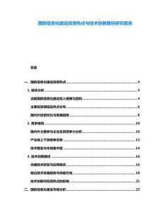 國(guó)防信息化建設(shè)投資熱點(diǎn)與技術(shù)創(chuàng)新路徑研究報(bào)告