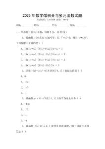 2025年數(shù)學(xué)微積分與多元函數(shù)試題