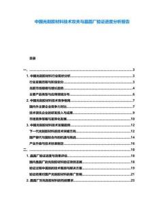 中國光刻膠材料技術(shù)攻關(guān)與晶圓廠驗(yàn)證進(jìn)度分析報(bào)告