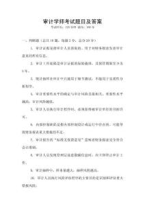 審計(jì)學(xué)師考試題目及答案