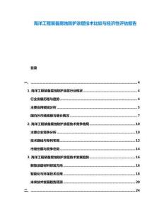 海洋工程裝備腐蝕防護(hù)涂層技術(shù)比較與經(jīng)濟性評估報告