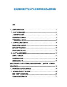 碳中和目標(biāo)驅(qū)動(dòng)下光伏產(chǎn)業(yè)鏈重構(gòu)與商業(yè)機(jī)會(huì)洞察報(bào)告