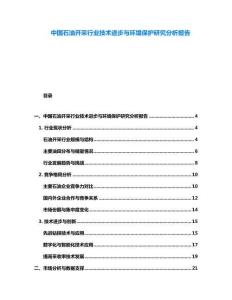 中國石油開采行業(yè)技術(shù)進步與環(huán)境保護研究分析報告