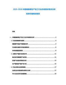2025-2030中國鉬酸鋰生產(chǎn)加工行業(yè)市場現(xiàn)狀需求分析投資價值規(guī)劃報告