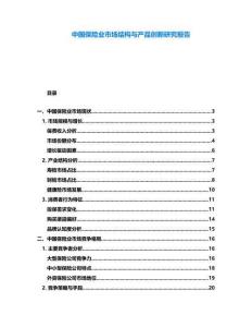 中國保險(xiǎn)業(yè)市場結(jié)構(gòu)與產(chǎn)品創(chuàng)新研究報(bào)告