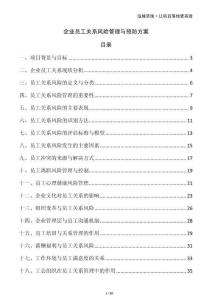 企業(yè)員工關(guān)系風(fēng)險(xiǎn)管理與預(yù)防方案