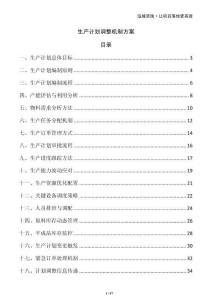 生产计划调整机制方案