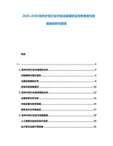 2025-2030軟件外包行業市場深度調研及競爭格局與發展趨勢研究報告