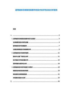 超導(dǎo)磁體在核聚變裝置中的技術(shù)經(jīng)濟(jì)性比較分析報(bào)告