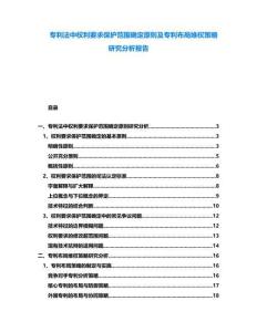 專利法中權(quán)利要求保護范圍確定原則及專利布局維權(quán)策略研究分析報告