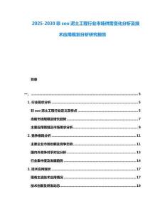 2025-2030非soo泥土工程行業(yè)市場供需變化分析及技術(shù)應(yīng)用規(guī)劃分析研究報(bào)告