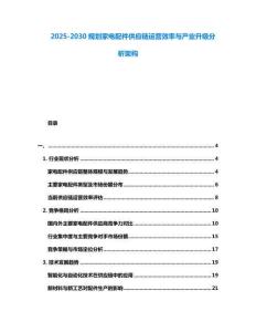 2025-2030規劃家電配件供應鏈運營效率與產業升級分析架構