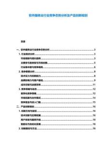 軟件服務(wù)業(yè)行業(yè)競爭態(tài)勢分析及產(chǎn)品創(chuàng)新規(guī)劃