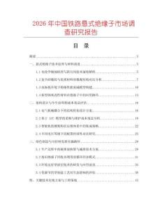 2026年中国铁路悬式绝缘子市场调查研究报告