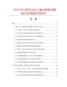 2026年中國手動式三偏心硬密封蝶閥市場調查研究報告