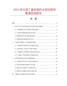 2025年中國(guó)丁基單面防水密封膠帶數(shù)據(jù)監(jiān)測(cè)報(bào)告