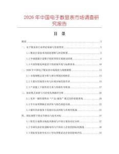 2026年中國(guó)電子數(shù)顯表市場(chǎng)調(diào)查研究報(bào)告