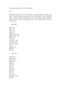 小学英语单词分类速记表（可打印
