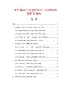 2026年中國高速反包毛巾機市場調查研究報告