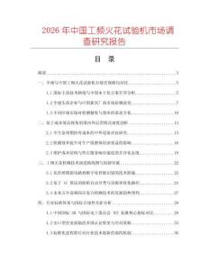 2026年中國(guó)工頻火花試驗(yàn)機(jī)市場(chǎng)調(diào)查研究報(bào)告