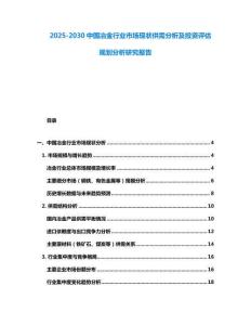 2025-2030中國冶金行業市場現狀供需分析及投資評估規劃分析研究報告