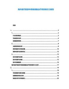 海外醫(yī)療旅游中高端消融治療項(xiàng)目吸引力報告
