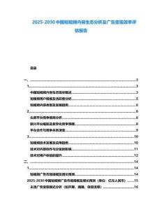 2025-2030中國短視頻內(nèi)容生態(tài)分析及廣告變現(xiàn)效率評估報告