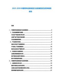 2025-2030中國特種設備制造行業發展現狀及競爭格局報告