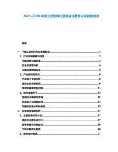 2025-2030中國工業(yè)軟件行業(yè)發(fā)展現(xiàn)狀及未來趨勢預(yù)測