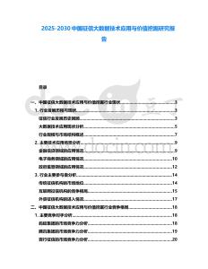 2025-2030中国征信大数据技术应用与价值挖掘研究报告