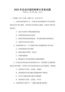 2025年企業(yè)內部控制審計實務試題